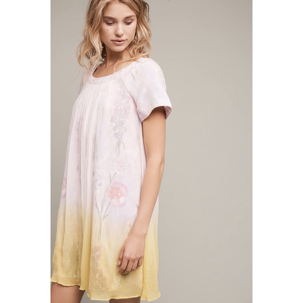 HD in Paris Pale Pink to Yellow Ombre Mini Dress